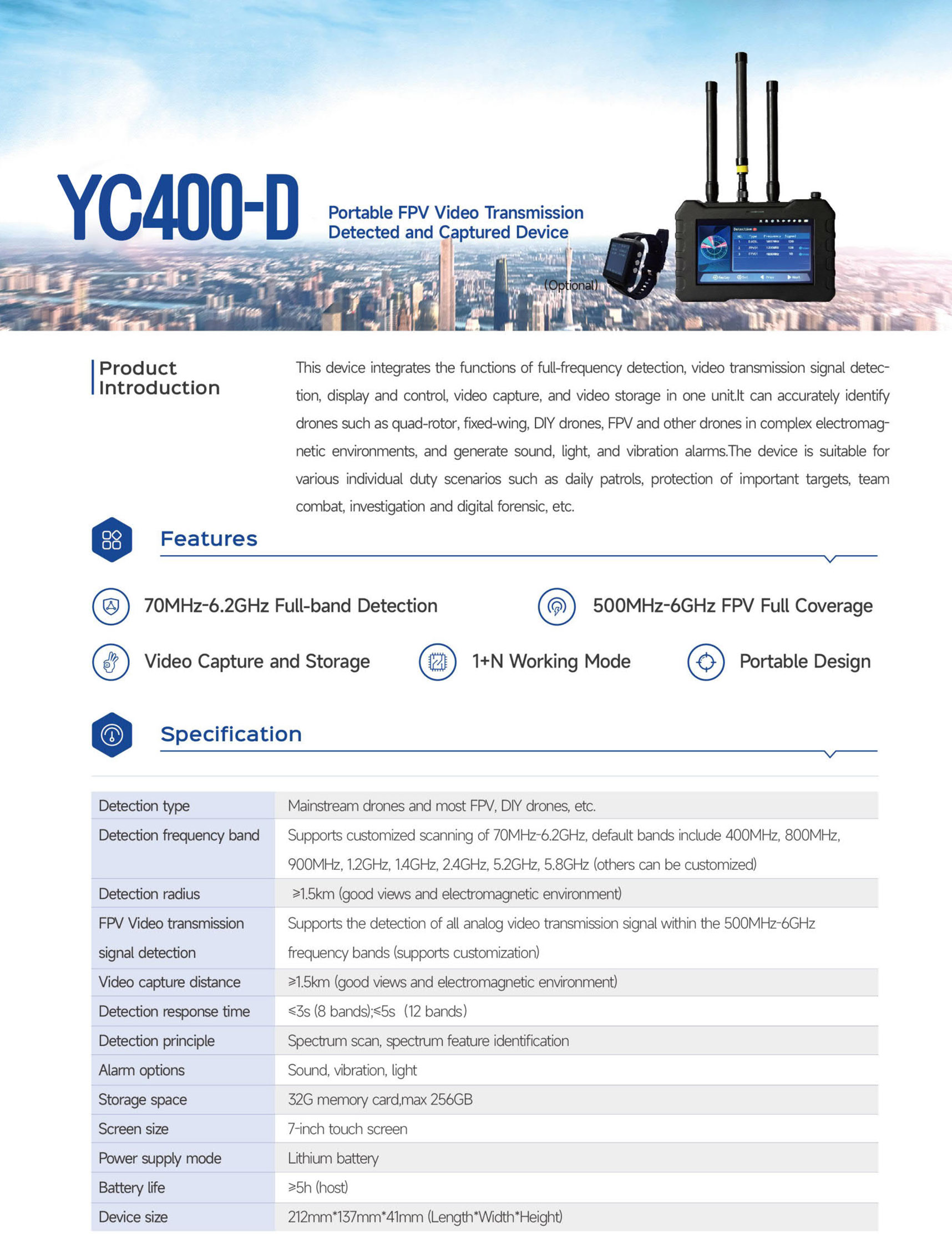 Yc400 D Portable Fpv Video Transmission Detec 1